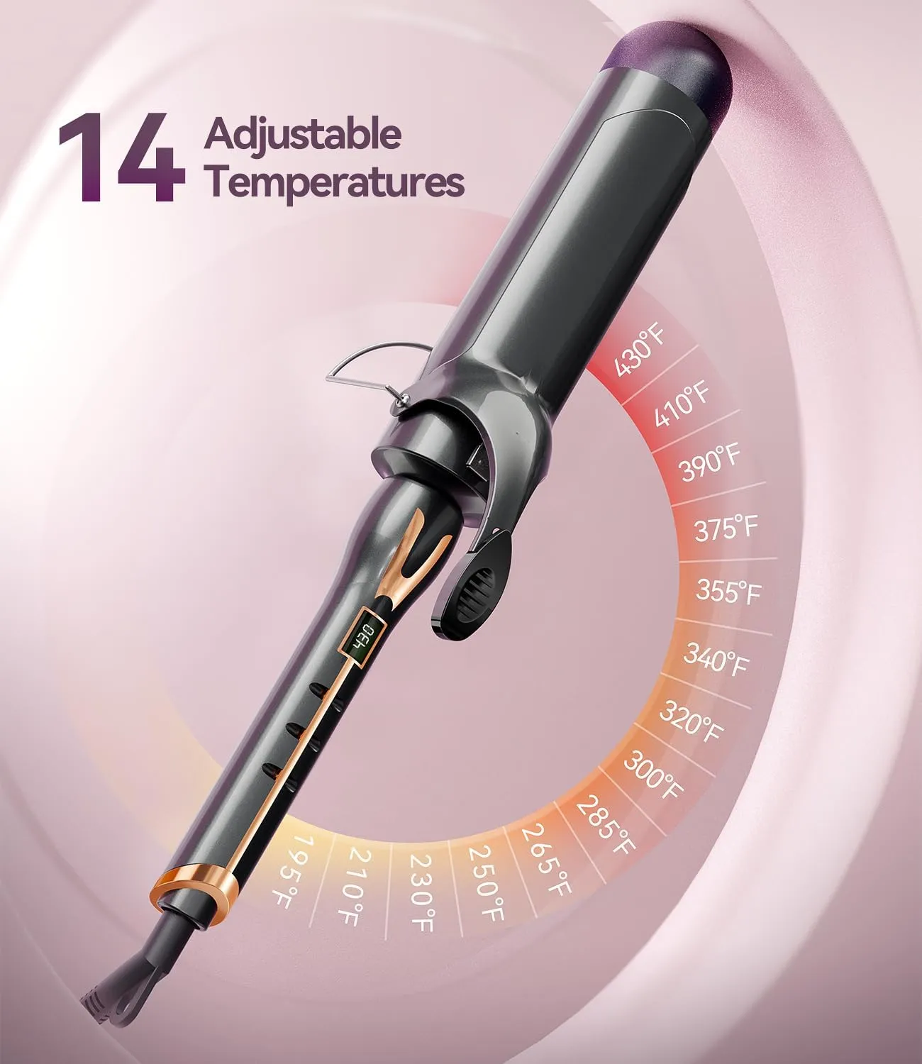 2 Inch Curling Iron for Long Hair Loose Curls, 14 Heat Settings Large Barrel Curling Iron, Ceramic Curling Iron 2 Inch Barrel with Argan Oil Infused, Big Barrel Curling Iron