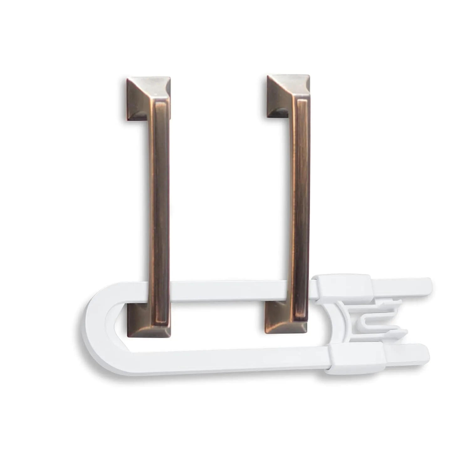 20 Pack U Shaped Sliding Cabinet Locks Baby Proofing - Vmaisi Adjustable Child Safety Locks,Childproof Latches for Kitchen Bathroom Storage Cupboards Doors, Handles and Knobs White