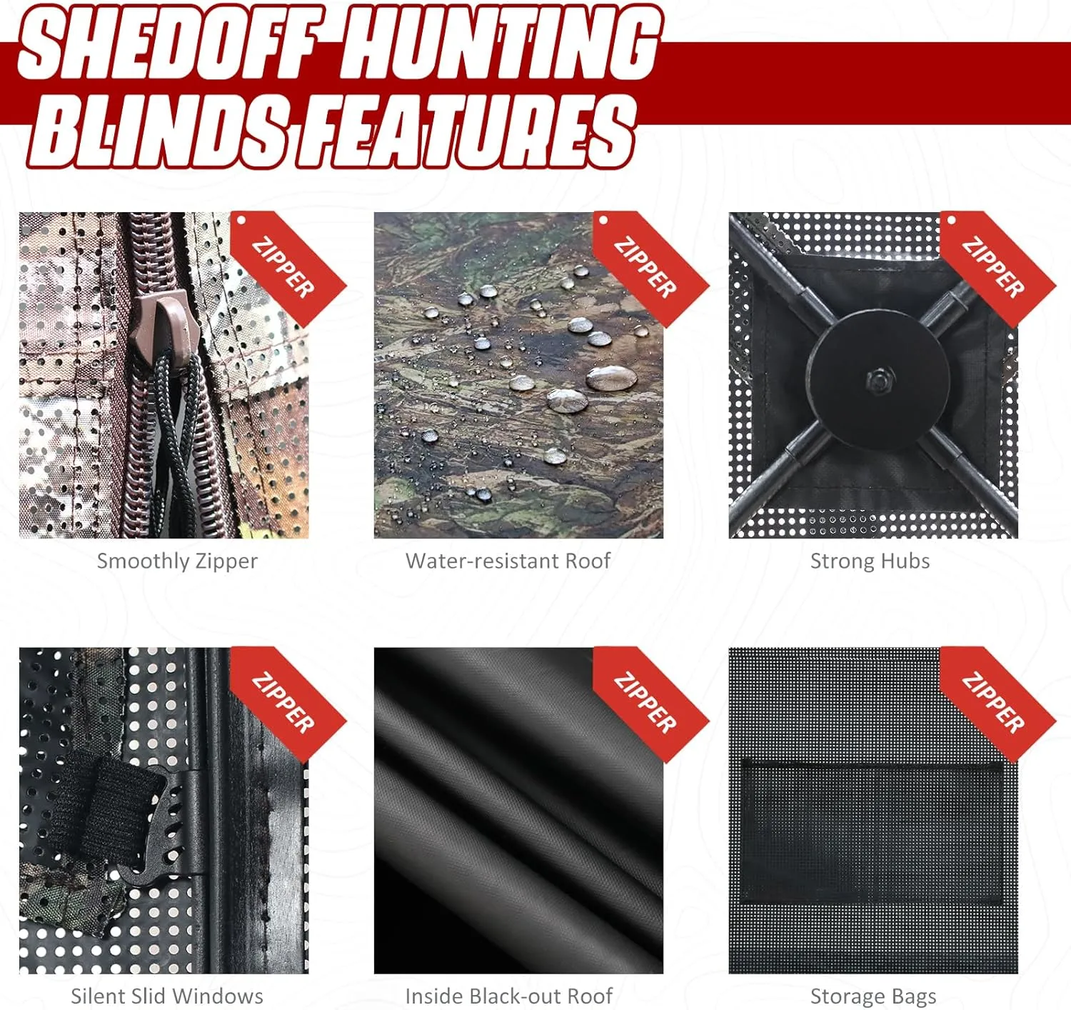 270/360 Degree See Through Hunting Blind 1-3 Person with Tri-Leg Hunting Stool, Pop up Ground Blinds for Deer Turkey Duck Hunting, Hunting Adjust Windows with Silent Zipper