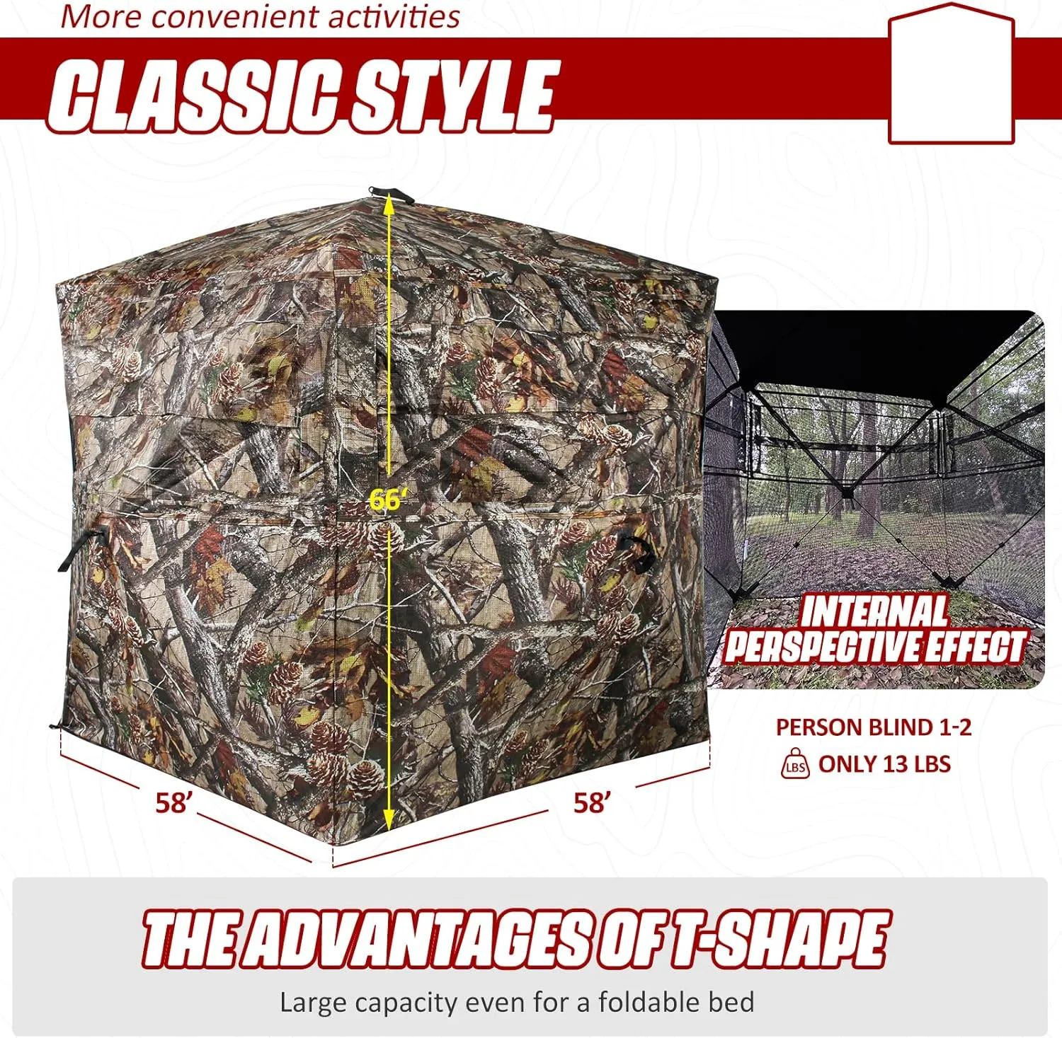 270/360 Degree See Through Hunting Blind 1-3 Person with Tri-Leg Hunting Stool, Pop up Ground Blinds for Deer Turkey Duck Hunting, Hunting Adjust Windows with Silent Zipper