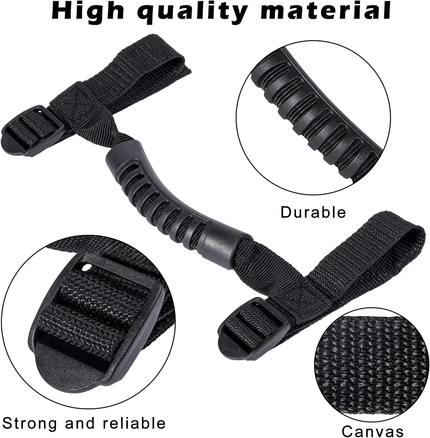 4 x Roll Bar Grab Handles Grip Handle for Jeep Wrangler YJ TJ JK JKU JL JLU Sports Sahara Freedom Rubicon X & Unlimited 1955-2024 2025 (Black)