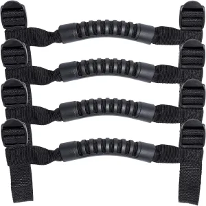 4 x Roll Bar Grab Handles Grip Handle for Jeep Wrangler YJ TJ JK JKU JL JLU Sports Sahara Freedom Rubicon X & Unlimited 1955-2024 2025 (Black)
