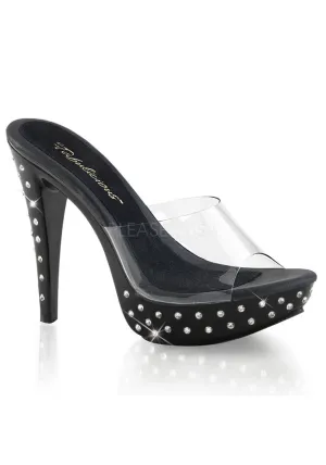 5" Heel, 1" Rhinestone Studded PF Slide