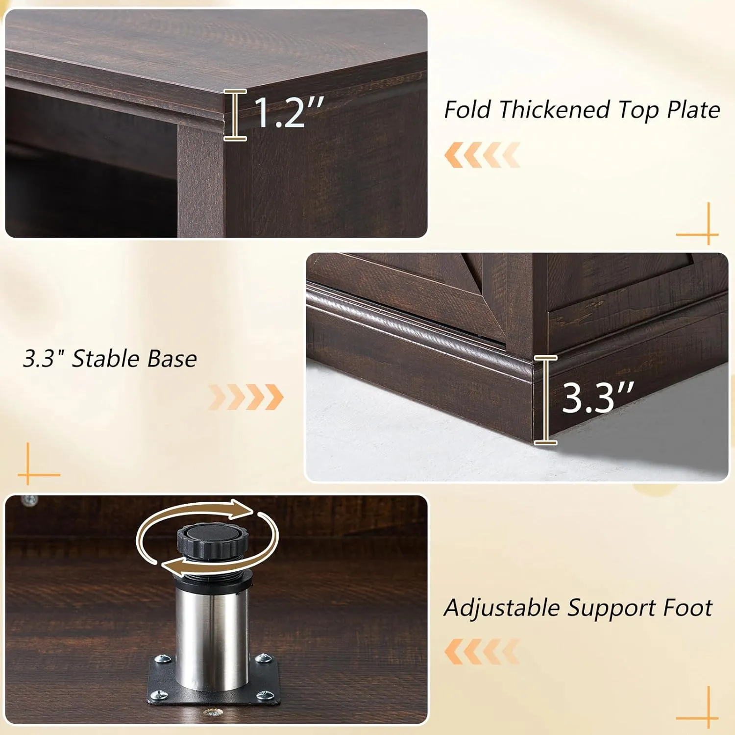 66" Farmhouse TV Stand for 75 Inch TVs, 40" Tall Entertainment Center with Sliding Barn Doors, Rustic Media Console Table Storage Cabinet with Adjustable Shelves, Living Room, Sawdust Brown