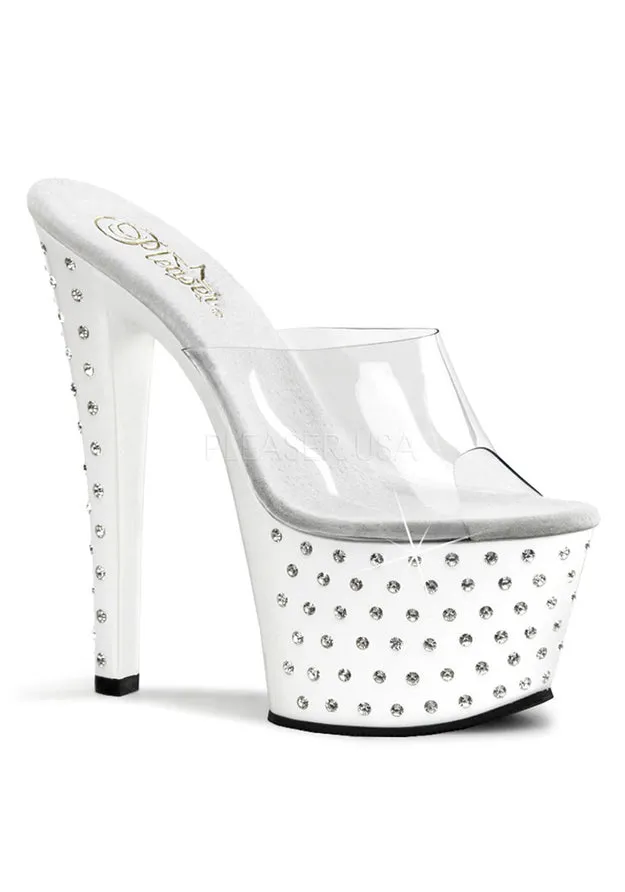 **7" Heel, 2 3/4" PF Rhinestone Studded Platform Slide