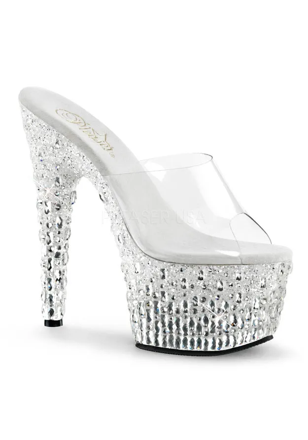 **7" Heel, 2 3/4" PF Slide w/Silver Glitter & Mirrors