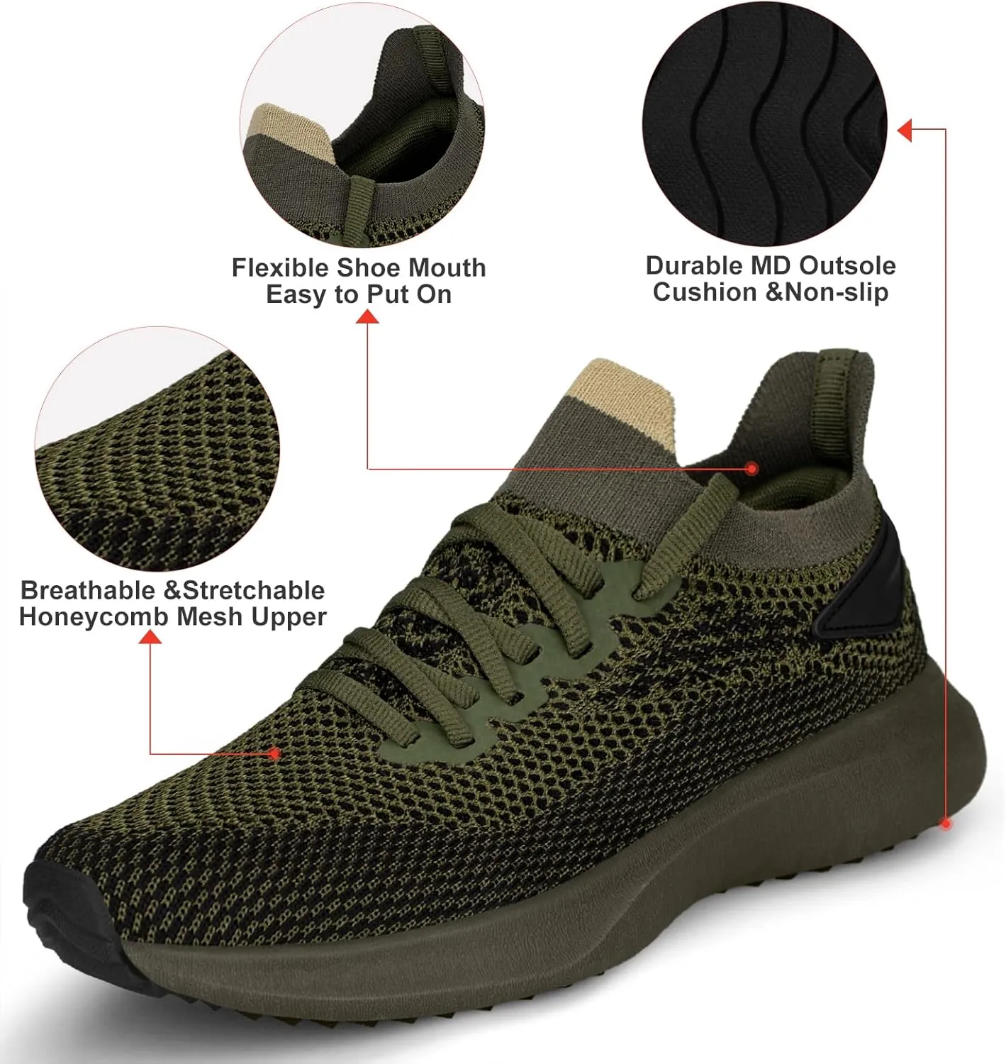 Abboos Running Shoes Womens Non Slip Gym Workout Shoes Lightweight Breathable Tennis Shoes Mesh Walking Sneakers