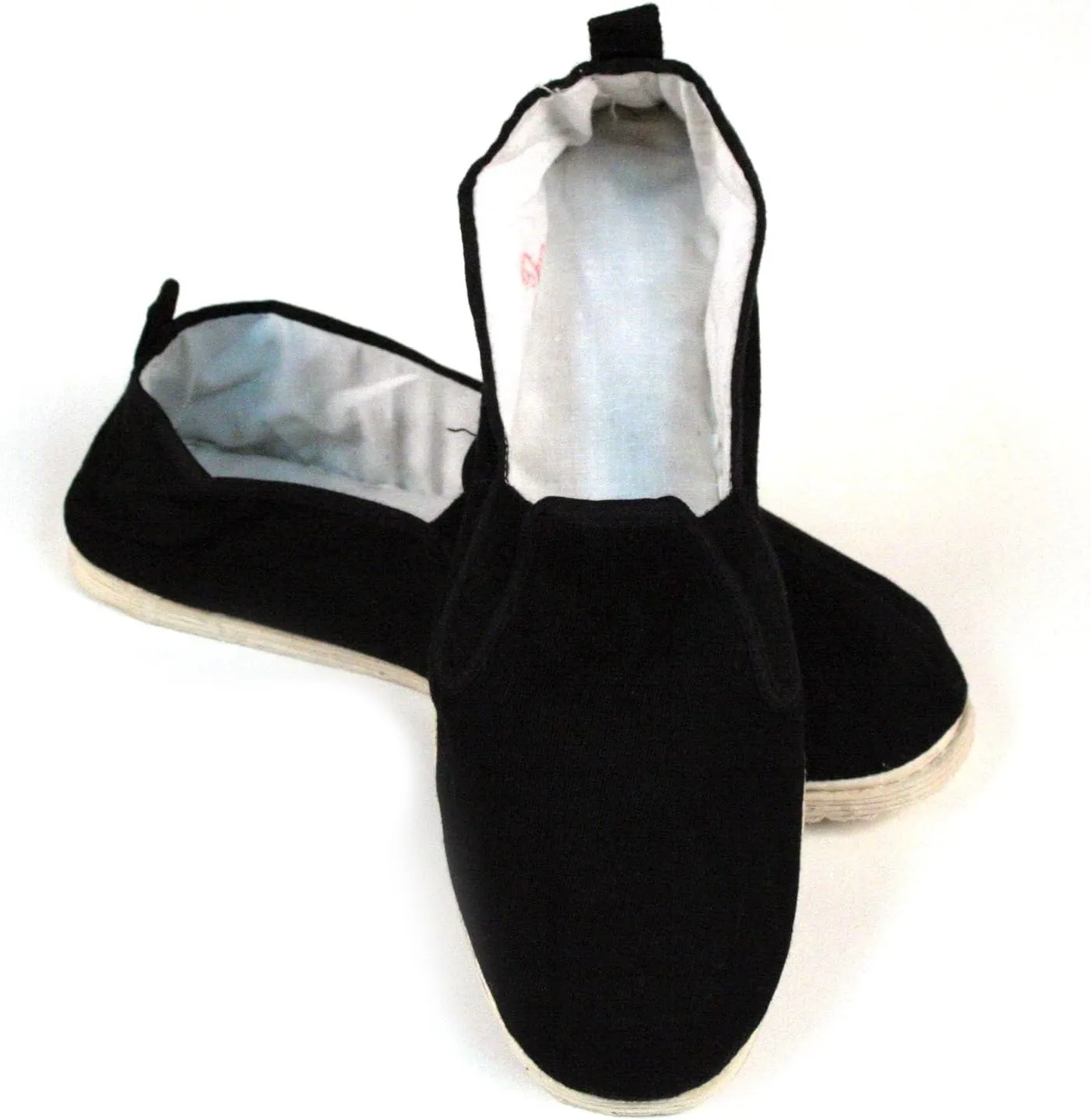 Ace Martial Arts Supply Kung Fu Closed Toe Slip On Shoes -Cotton Sole, Brown Rubber Sole and Yellow Bubble Gum Sole