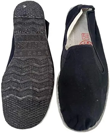 Ace Martial Arts Supply Kung Fu Closed Toe Slip On Shoes -Cotton Sole, Brown Rubber Sole and Yellow Bubble Gum Sole