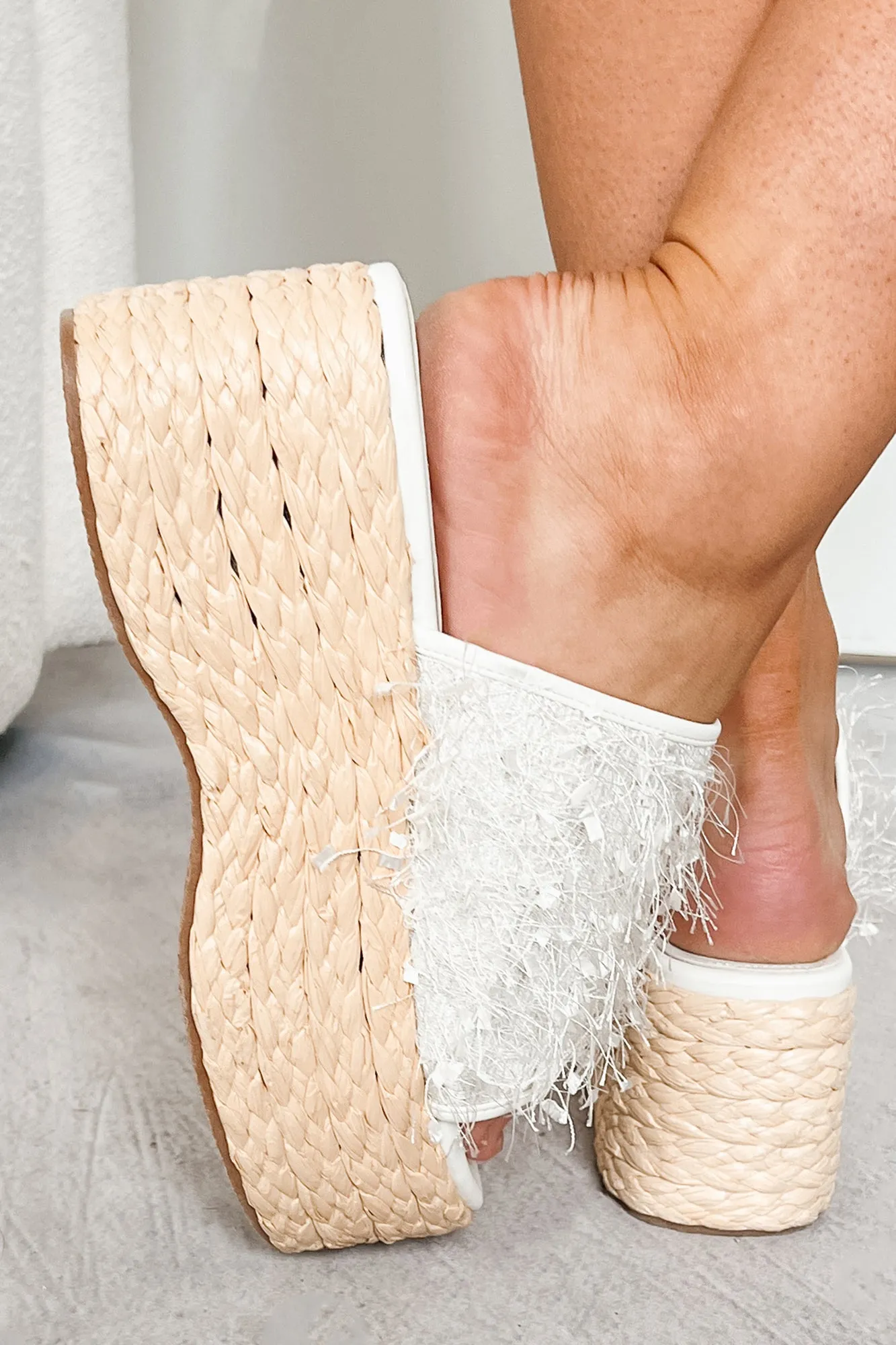 Addressing The Rumors Flurry Platform Sandal (White)