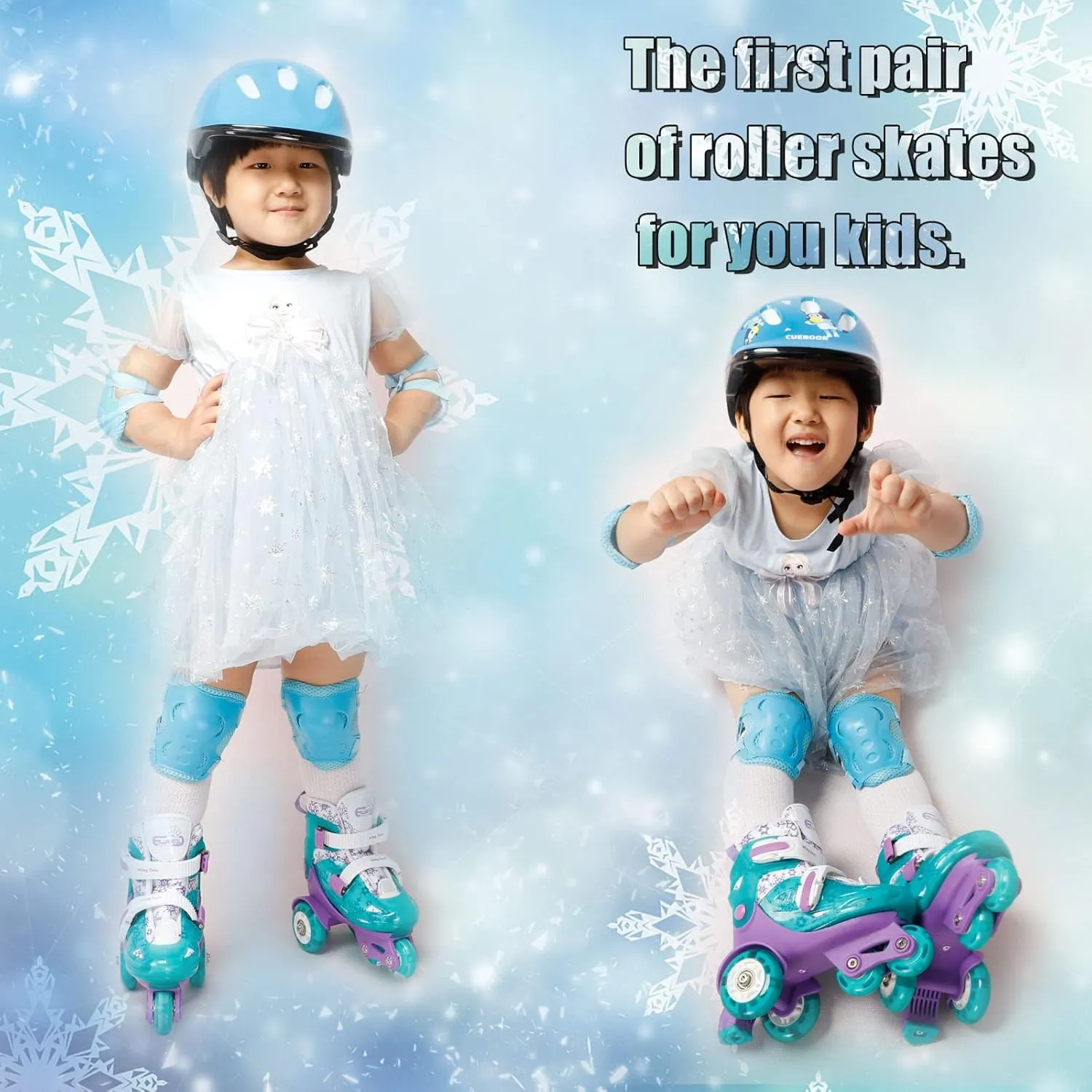 Adjustable Roller Skates for Kids Girls Ladies with Light Up Flash LED Wheels(Age 3-9),Three-Point Type Balance,Gift Box Packing for Toddlers,Children