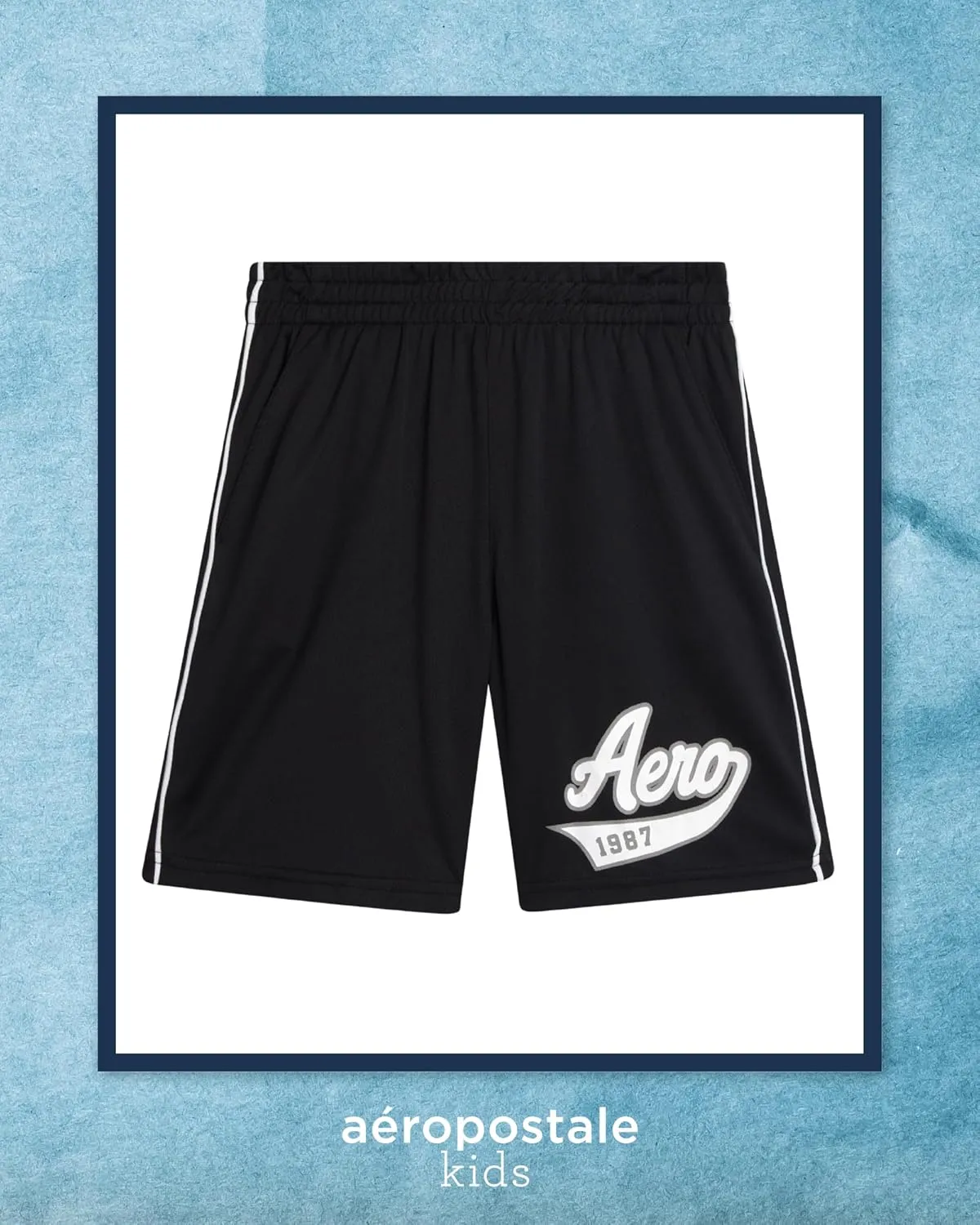 AEROPOSTALE Boys Athletic Shorts - 2 Pack Pull On Mesh Performance Running Basketball Gym Shorts for Boys (Sizes: 8-16)