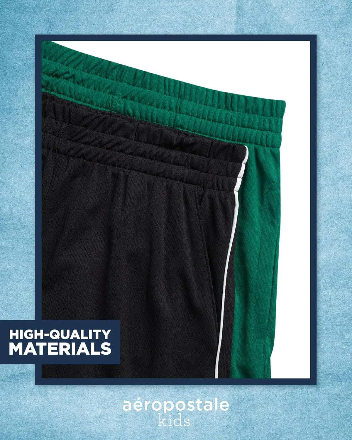 AEROPOSTALE Boys Athletic Shorts - 2 Pack Pull On Mesh Performance Running Basketball Gym Shorts for Boys (Sizes: 8-16)