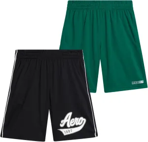AEROPOSTALE Boys Athletic Shorts - 2 Pack Pull On Mesh Performance Running Basketball Gym Shorts for Boys (Sizes: 8-16)
