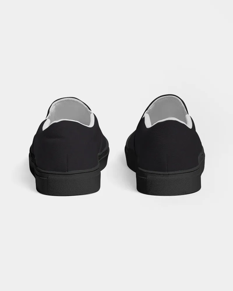 All Black Men's Slip-On Canvas Shoe - Black