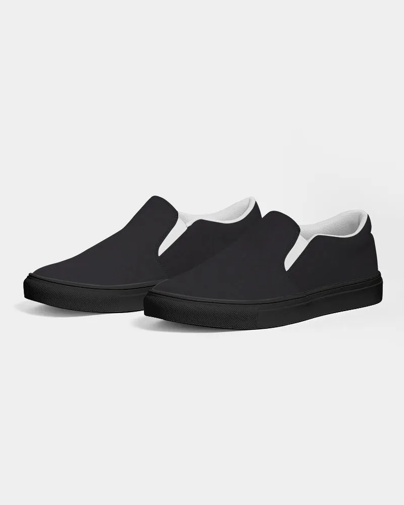 All Black Men's Slip-On Canvas Shoe - Black