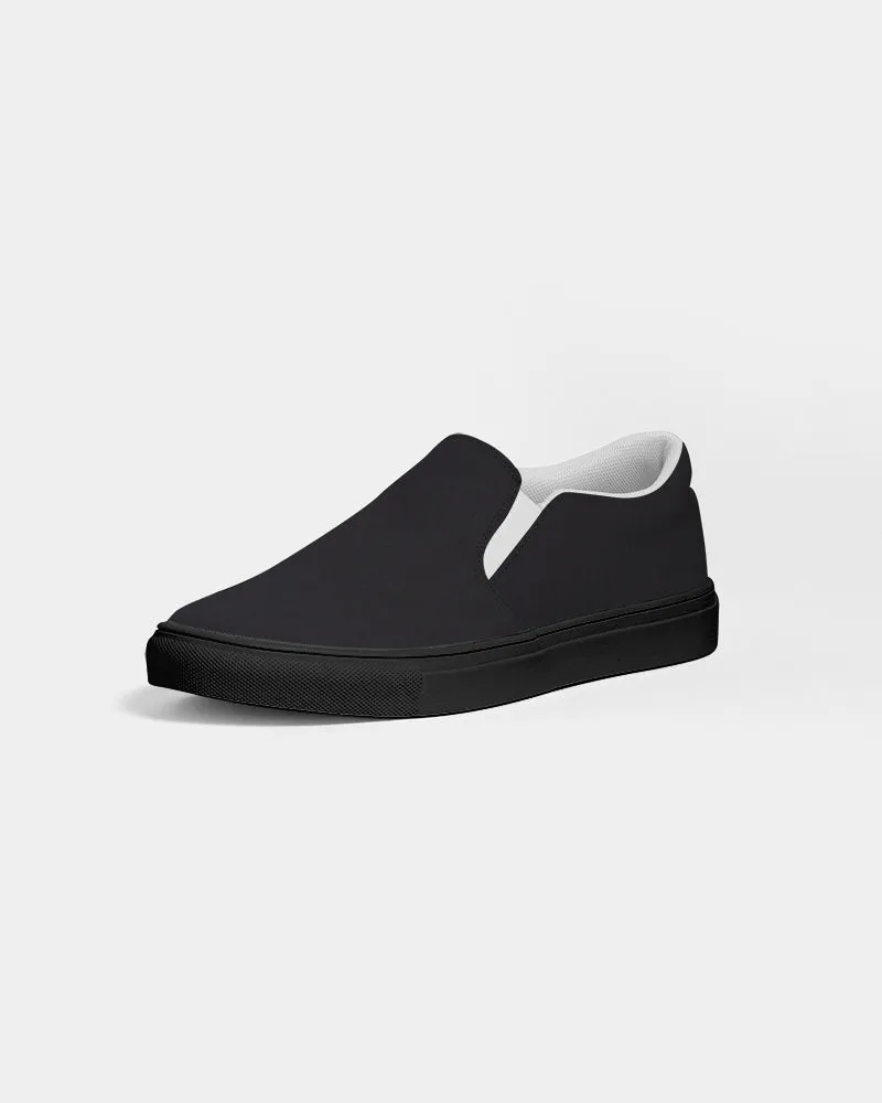 All Black Men's Slip-On Canvas Shoe - Black