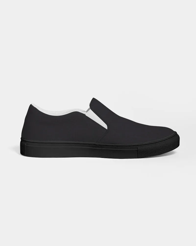 All Black Men's Slip-On Canvas Shoe - Black