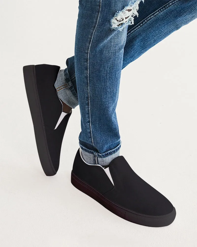All Black Men's Slip-On Canvas Shoe - Black