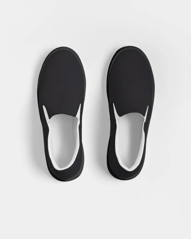 All Black Men's Slip-On Canvas Shoe - Black