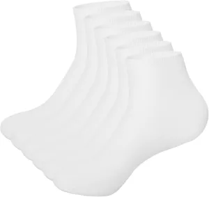 Ankle Athletic Running Socks Cushioned Breathable Low Cut Sports Tab Socks for Men and Women white(5Pairs)