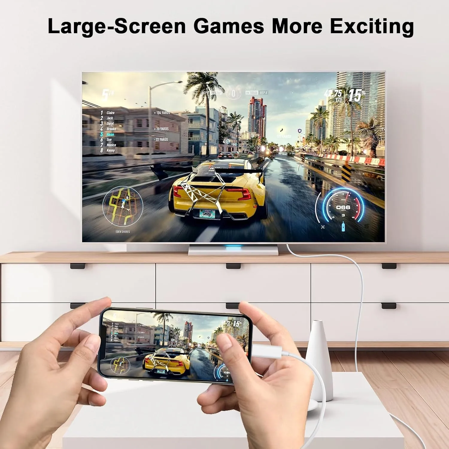 [Apple MFi Certified] Apple Lightning to HDMI Cable Adapter for iPhone to TV, 1080P Digital AV Adapter Sync Screen Connector Compatible for iPhone 14 13 12 11 Pro Max XS XR X 8 to TV Projector Monitor