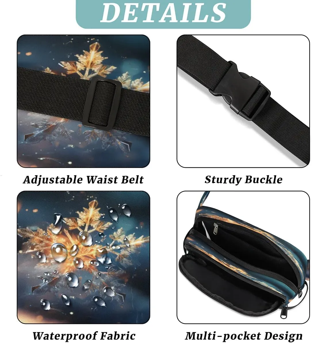 Art Abstract Print Fanny Packs for Women Men Waterproof Waist Bag with Adjustable Strap Belt Bag for Travel Running Hiking
