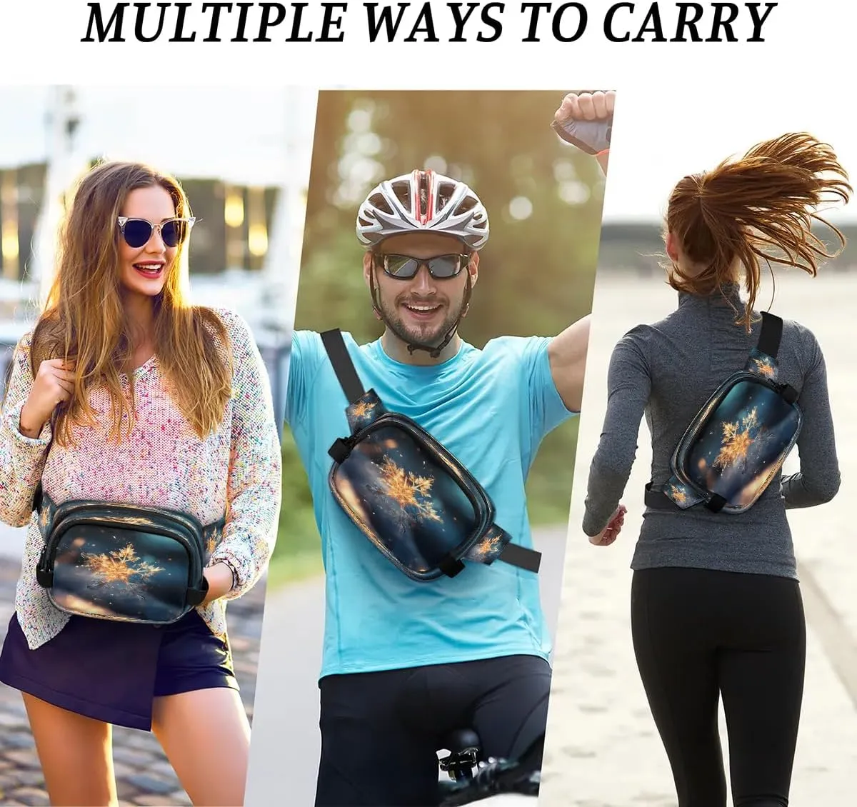 Art Abstract Print Fanny Packs for Women Men Waterproof Waist Bag with Adjustable Strap Belt Bag for Travel Running Hiking
