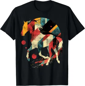 Artsy Polo player (equestrian) on Abstract Art Polo T-Shirt