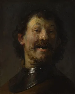 ARTTLBBS Famous Painting Picture Artwork Poster Painting The laughing man.oil on copper on by Rembrandt van Rijn Portrait Artwork for Home Decor 60x90cm