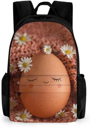 Backpack for Men Women Laptop Backpack Brown Eggs And Flowers Casual Daypack Laptop Bag for Travel