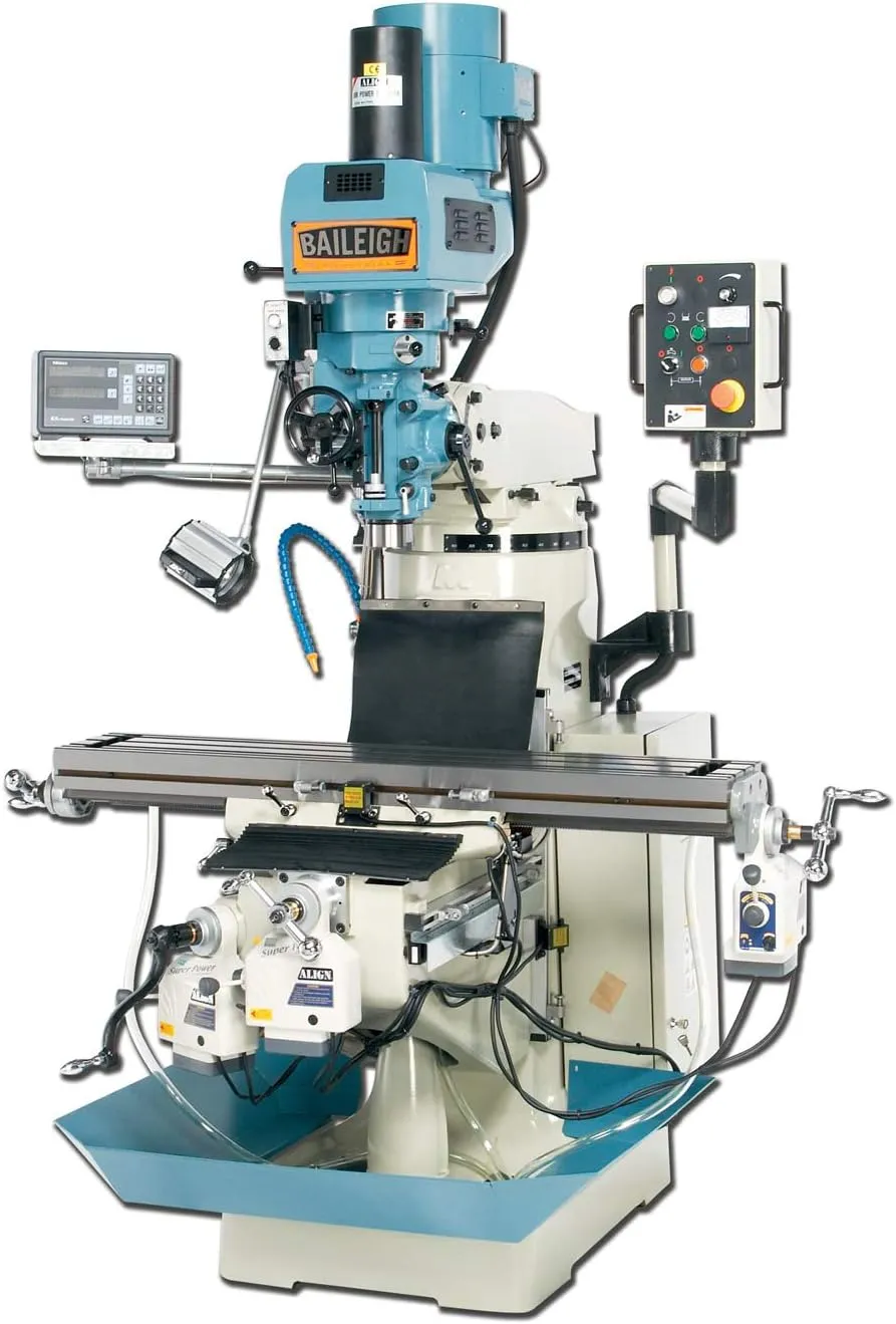 Baileigh VM-949-3 Vertical Milling Machine, 3-Phase 220V, 3hp Motor, 0-4200 rpm Spindle Speed