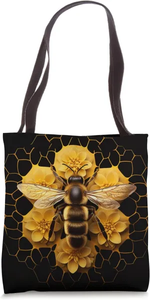 Bee On Honeycomb Honeybee Tote Bag