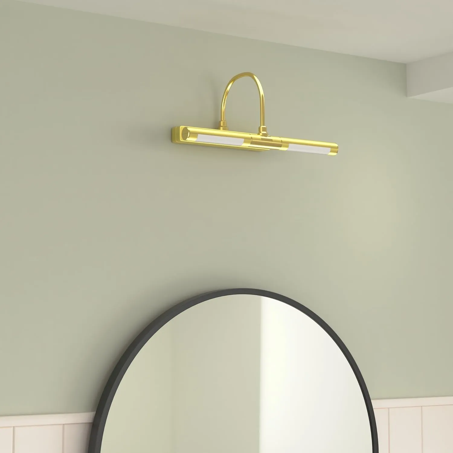 BIGLIGHT Wireless Battery Powered Bright LED Picture Light with Remote Control, 13 Inch Swivel Light Head with 3 Lighting Modes, Dimmable Lamp for Painting Photo Portrait Art Picture Frame, Gold