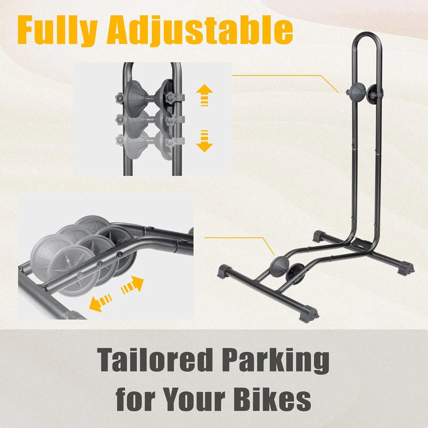 BikeHand Bike Floor Stand Parking Rack Stand - for 24"-29" Mountain MTB & Road Bikes Bicycles Indoor Outdoor Garage Storage - Classic New Version for 3 Bikes
