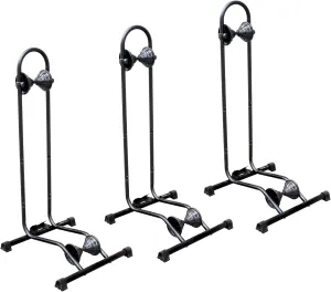 BikeHand Floor Stand Parking Rack - for 24"-29" Mountain MTB & Road Bicycles Indoor Outdoor Garage Storage - Fat Bike for 3 Bikes