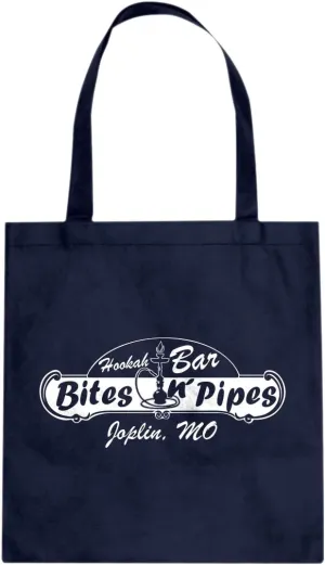 Bites Pipes Location Cotton Canvas Tote Bag