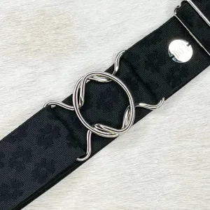 Black Flowers Elastic - adjustable belt