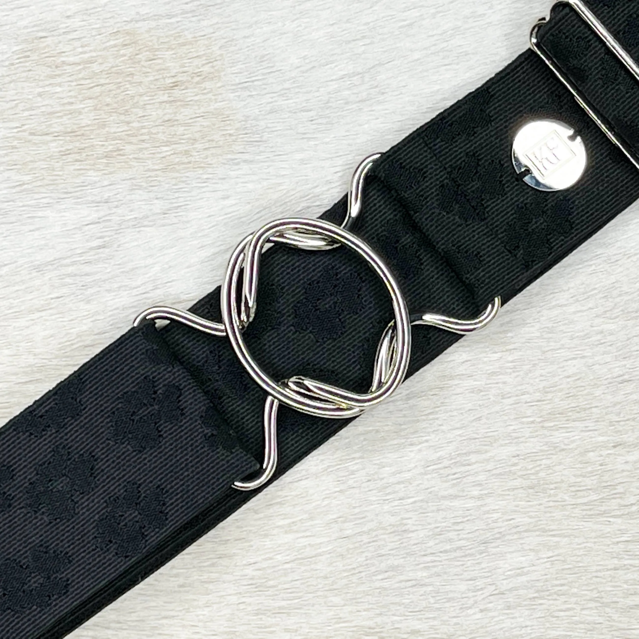 Black Flowers Elastic - adjustable belt