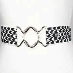 Black Houndstooth-adjustable belt-one size fits most