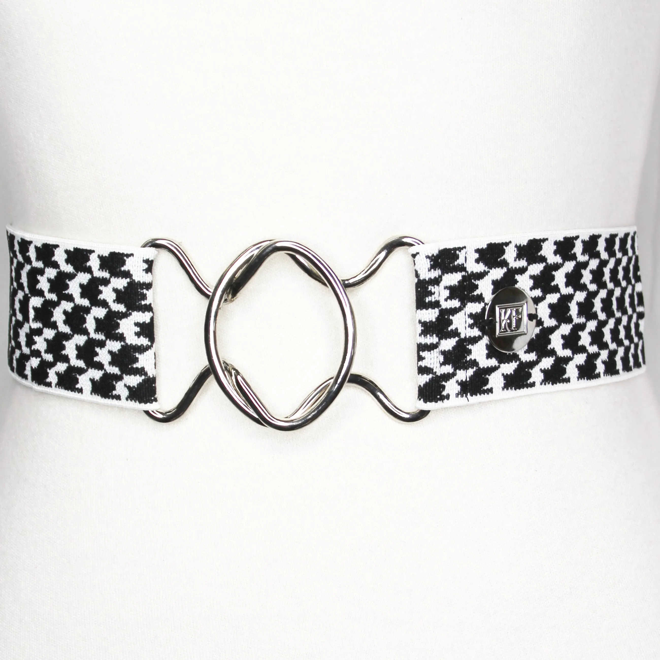 Black Houndstooth-adjustable belt-one size fits most