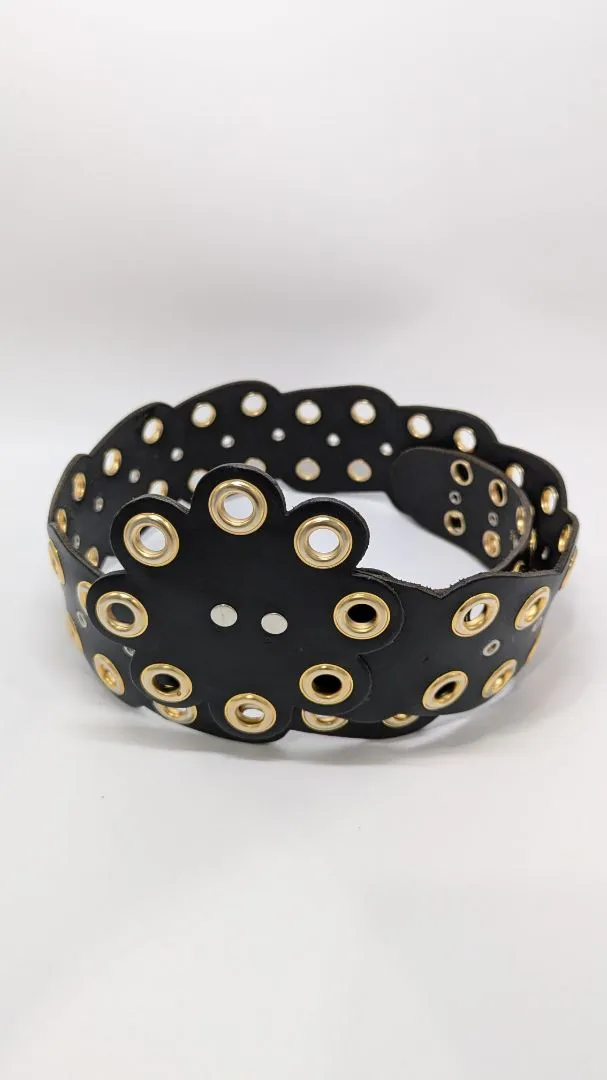 Black/Gold Adjustable Rivet Belt