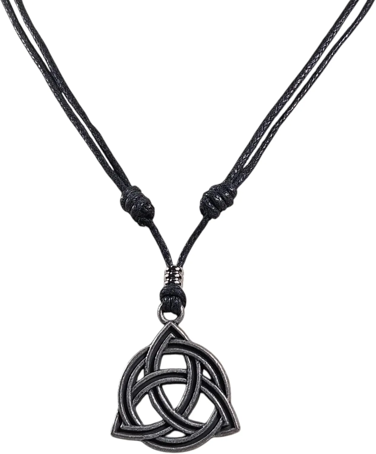 BlueRica Celtic Trinity Knot (Triquetra) on Adjustable Cord Necklace