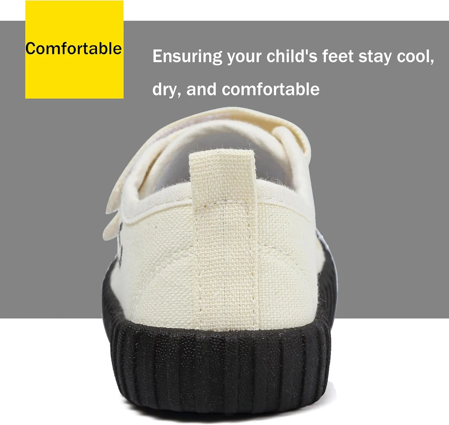 Boy's Girl's Toddlers Canvas Shoes Slip-On Lightweight Kids Sneakers Hook and Loops Casual Skin-Friendly Walking Running Shoes with Multicolor Sole (Toddler/Little Kids)