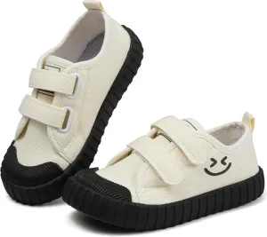 Boy's Girl's Toddlers Canvas Shoes Slip-On Lightweight Kids Sneakers Hook and Loops Casual Skin-Friendly Walking Running Shoes with Multicolor Sole (Toddler/Little Kids)
