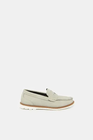 Boys Grey Embellished Loafers