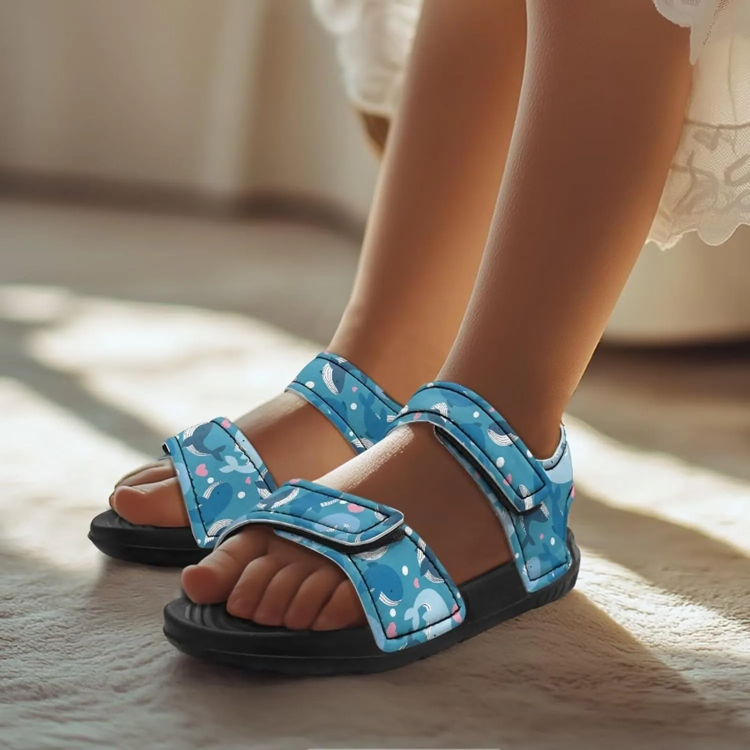 Boys Sandals for Kids Girls Summer Shoes Fashion Slide Sandals with Adjustable Strap Comfort Kids Beach Footwear