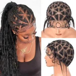 Braided Wig Cap With Baby Hair Crochet Wig Cap For Crochet Braids Hair Glueless Double Full Hd Lace Wig Caps For Black Women (Black, 79 Knots New)