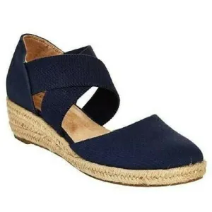 Brenda – Stijlvolle, ademende canvas wedgeschoenen