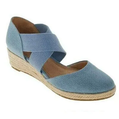 Brenda – Stijlvolle, ademende canvas wedgeschoenen